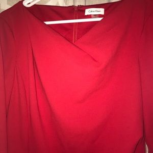 Calvin Klein Womens Red Sheath Dress 14